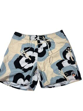Osklen Surfing Mens Board Shorts Size 36 Floral Pattern Swim Trunks 7"